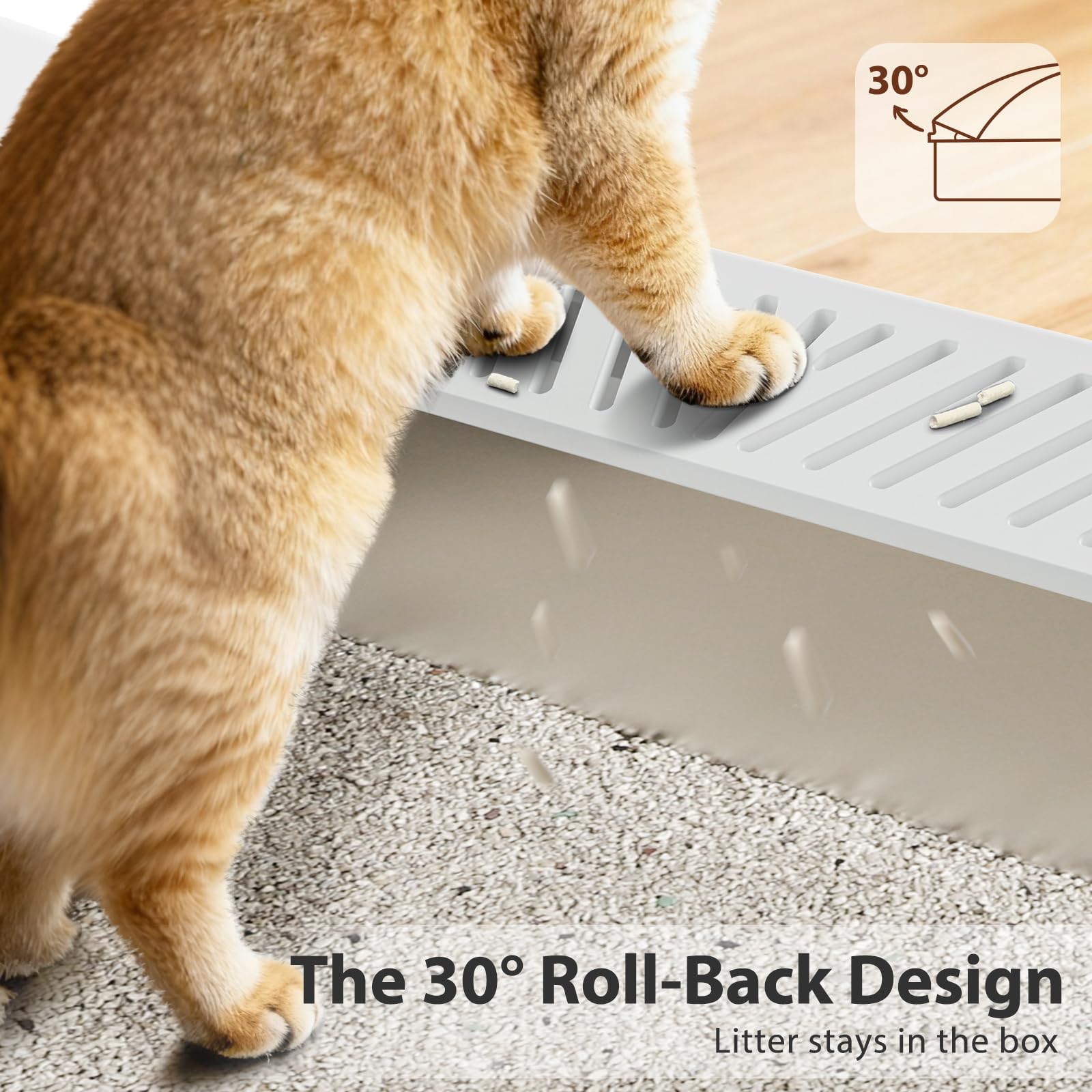 AIPERRO Caja de arena de acero inoxidable | Caja de arena de metal para gatitos con tapa de cara alta para gatos pequeños o gatos heridos, cajas de arena de conejo, entrada baja, sin olor