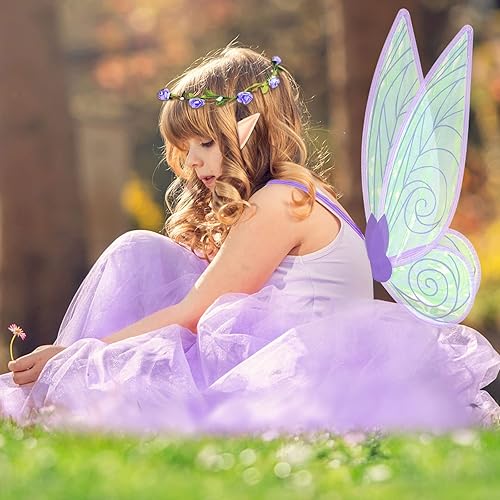 Vista 16 de U-Goforst Fairy Wings for Adults Women Butterfly Wings for Girls Angel Wing Halloween Costume Dress Up Cosplay Verde