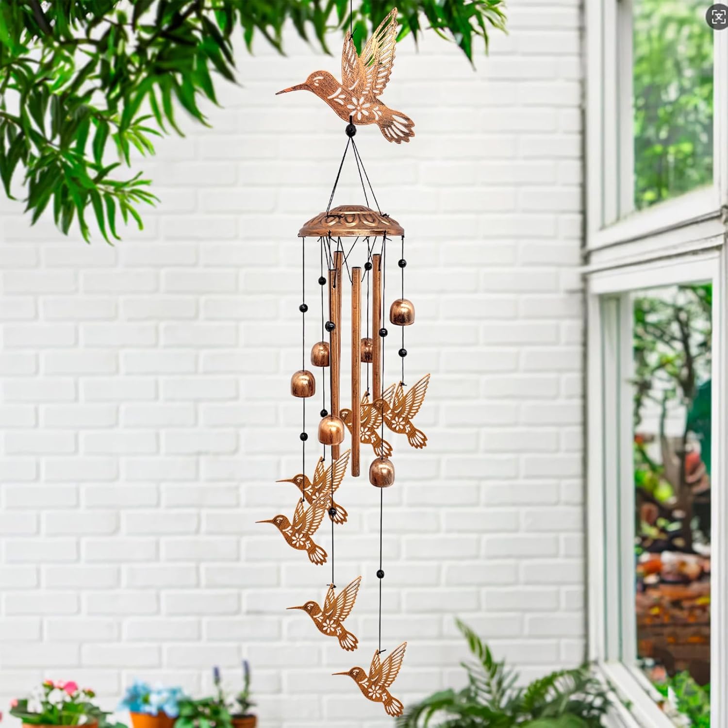 Hummingbird Wind Chimes for Outside, Metal Windchimes Outdoors Hummingbird Gifts for Women Memorial Sympathy Wind Chimes for Patio Garden Yard - Image 5