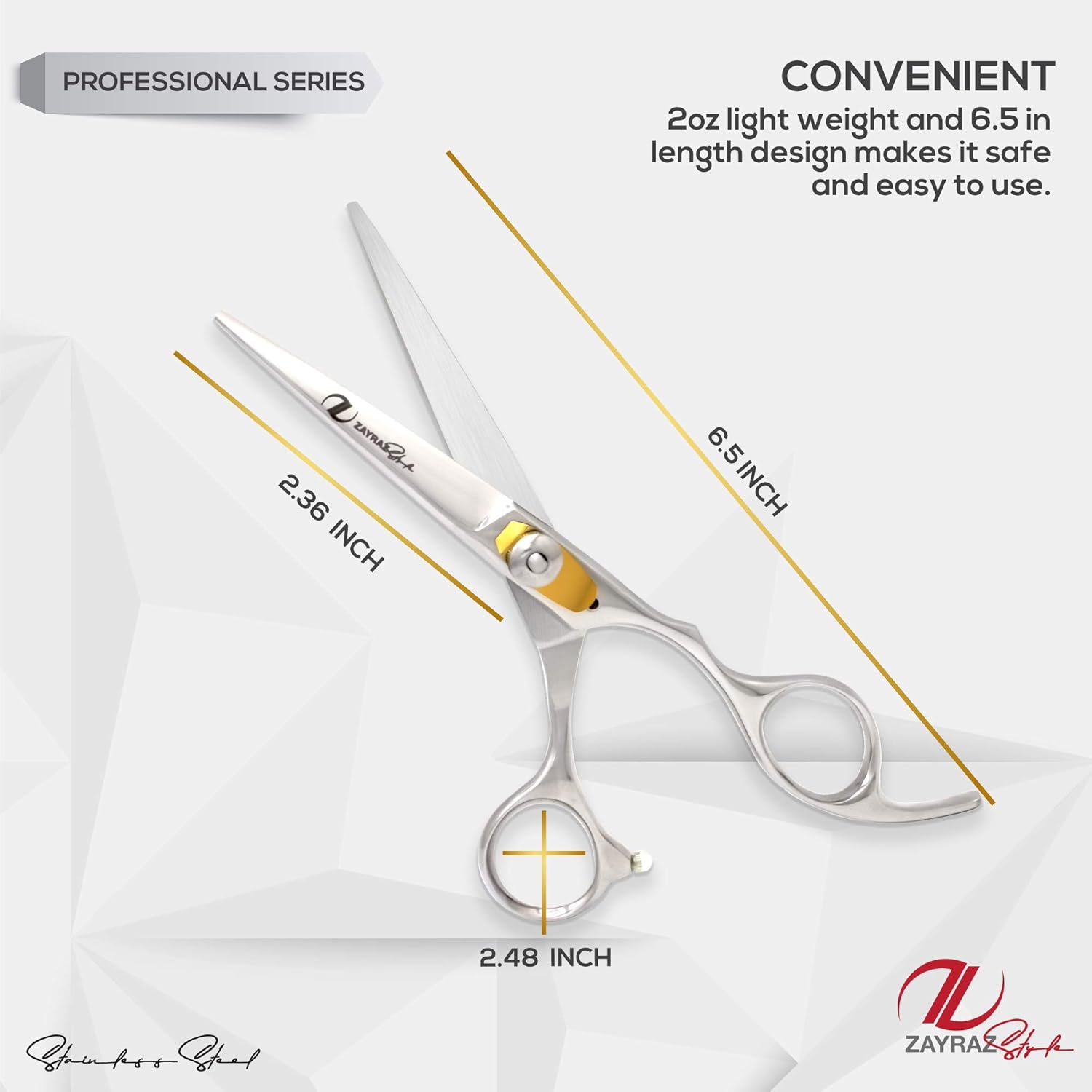 Professional Barber Razor Edge Hair Cutting Scissors/Shears - Zayraz Style Barber Hair Cutting Scissor 6.5 Inch Stainless Steel Hairdressing Styling Trimming Shears Razor Edge . (professional Series) : Beauty & Personal Care