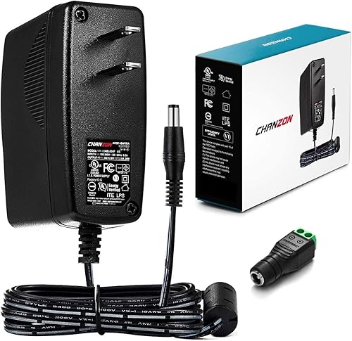 Miniatura 3 de Fuente de alimentación de 12 V 2 A + conector de alimentación CC de 0.083 x 0.217 in (5 x macho + 5 hembra)