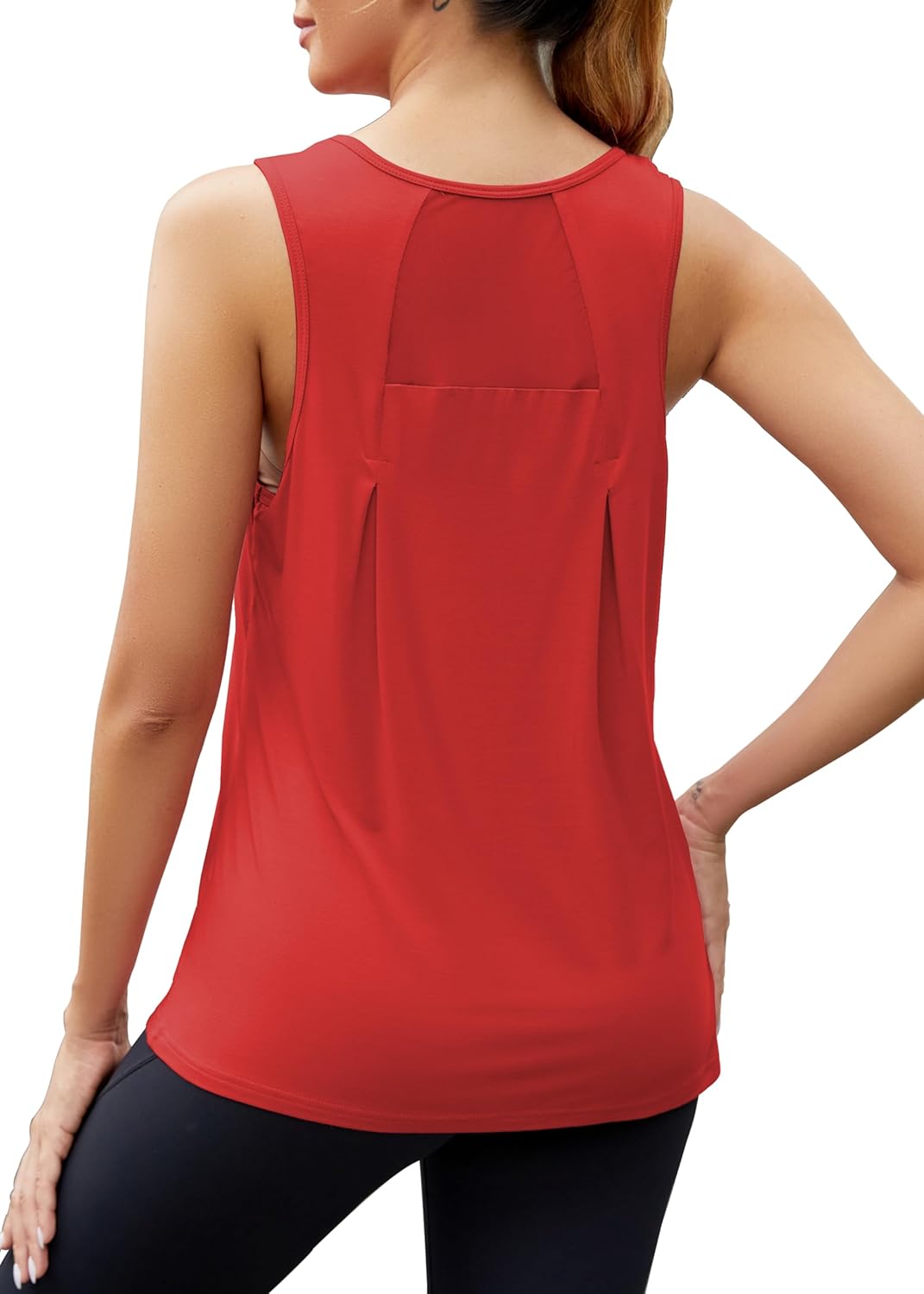 Mippo Workout Tops for Women Loose fit Mesh Athletic Shirts Sleeveless Yoga Tank Running Gym Tops - Image 4