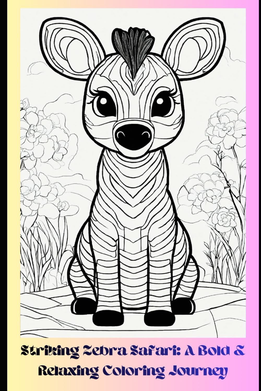 Striking Zebra Safari: A Bold & Relaxing Coloring Journey: 30 Beautiful Zebra Illustrations for Creativity, Stress Relief & Mindful Coloring
