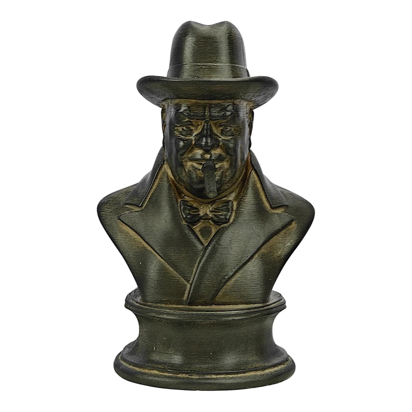 Winston Churchill popiersie statuetka brytyjskiego premiera cygaro rzeźba Moldano twardy tynk ręcznie wykonany w Grecji historyczna dekoracja 18 cm