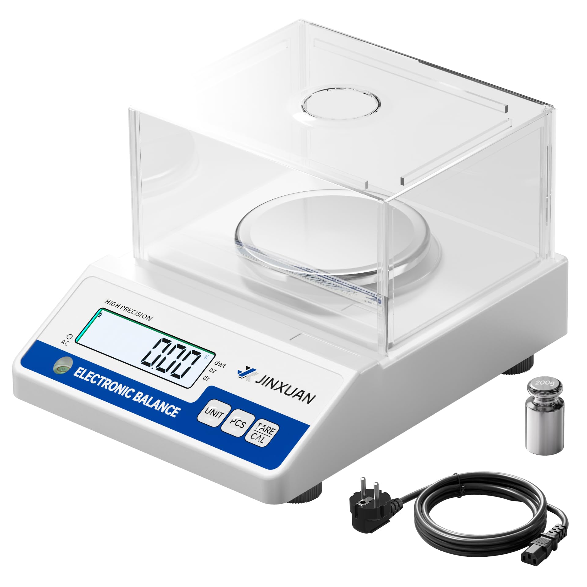 Bilancia da laboratorio 500 g x 0,001 g, bilancia analitica mg, bilancia di precisione per gioielli, con una precisione di 0,001 grammi