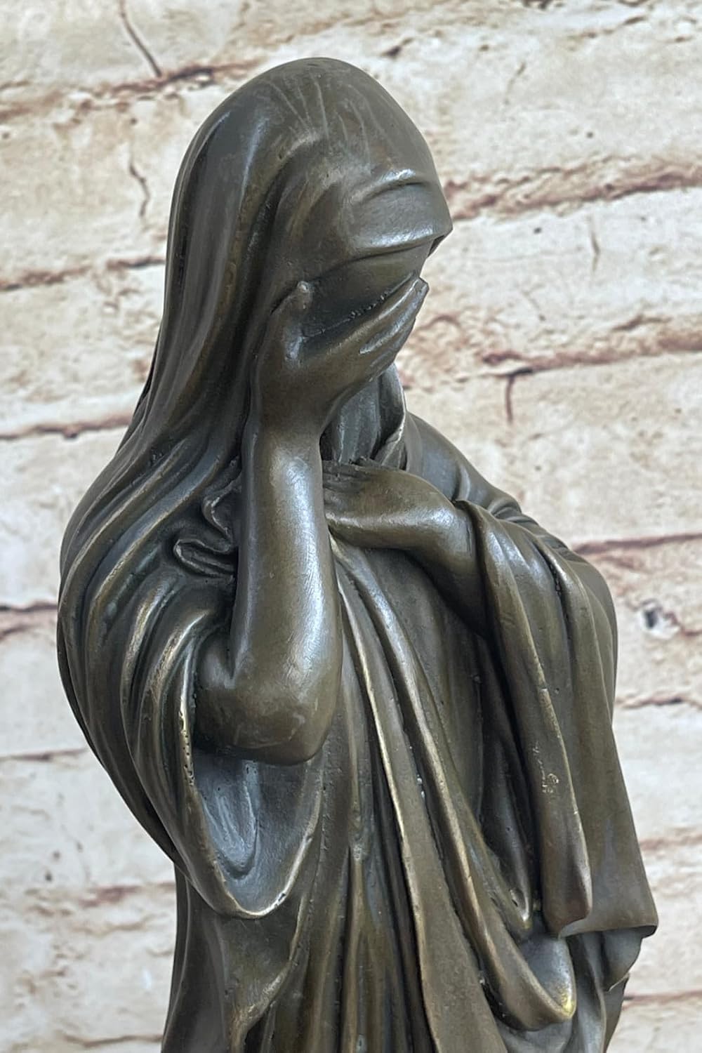 Bronze Vintage Bust Sculpture Madonna The Virgin Mary Signed Original Valli Deal Decorative Home Gift Figurine by Think Bronze