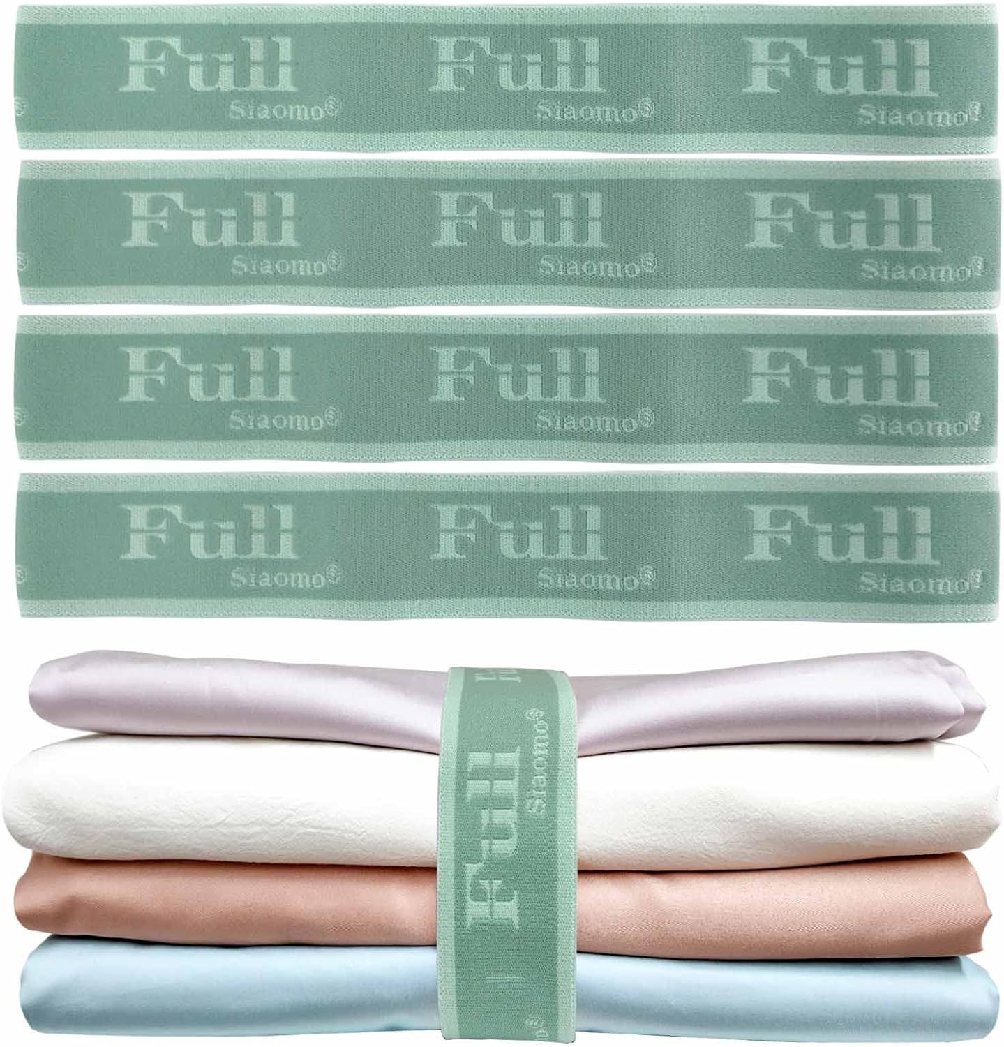 Siaomo Bed Sheet Organizer Bands, Sheet Set Storage Label Bands