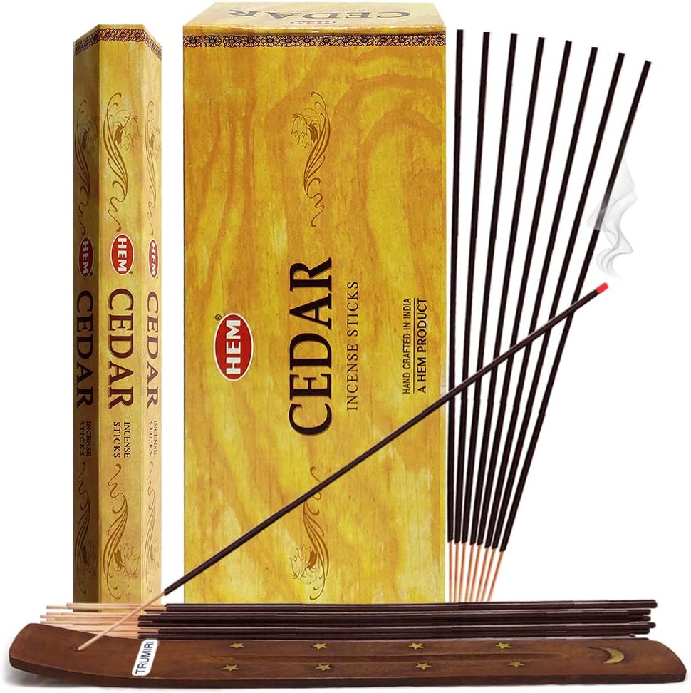 TRUMIRI Cedar Incense Sticks & Holder Bundle