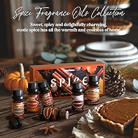 Autumn Spice Essential Oils Set, ARVIDSSON Fall Essential Oil for Diffuser - Cinnamon, Pumpkin Pie, Harvest Spice, Apple Cider, Gingerbread, Snickerdoodle, Cozy Fragrance Oils