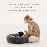 Small Calming Dogs Bed for Small Dogs Anti-Anxiety Machine Washable Fluffy Luxury Anti-Slip Waterproof Mute Base Warming Cozy Soft Pet Puppy Round Bed