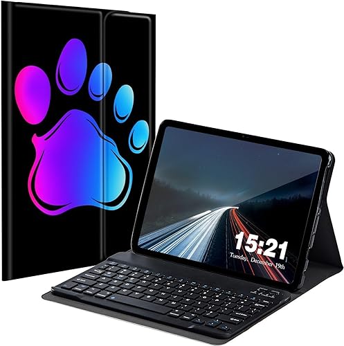 Funda de teclado para Samsung Galaxy Tab S6 Lite 2022/2020, Galaxy Tab S6 Lite SM-P610/P613/P615/P619 con teclado Bluetooth inalámbrico desmontable,