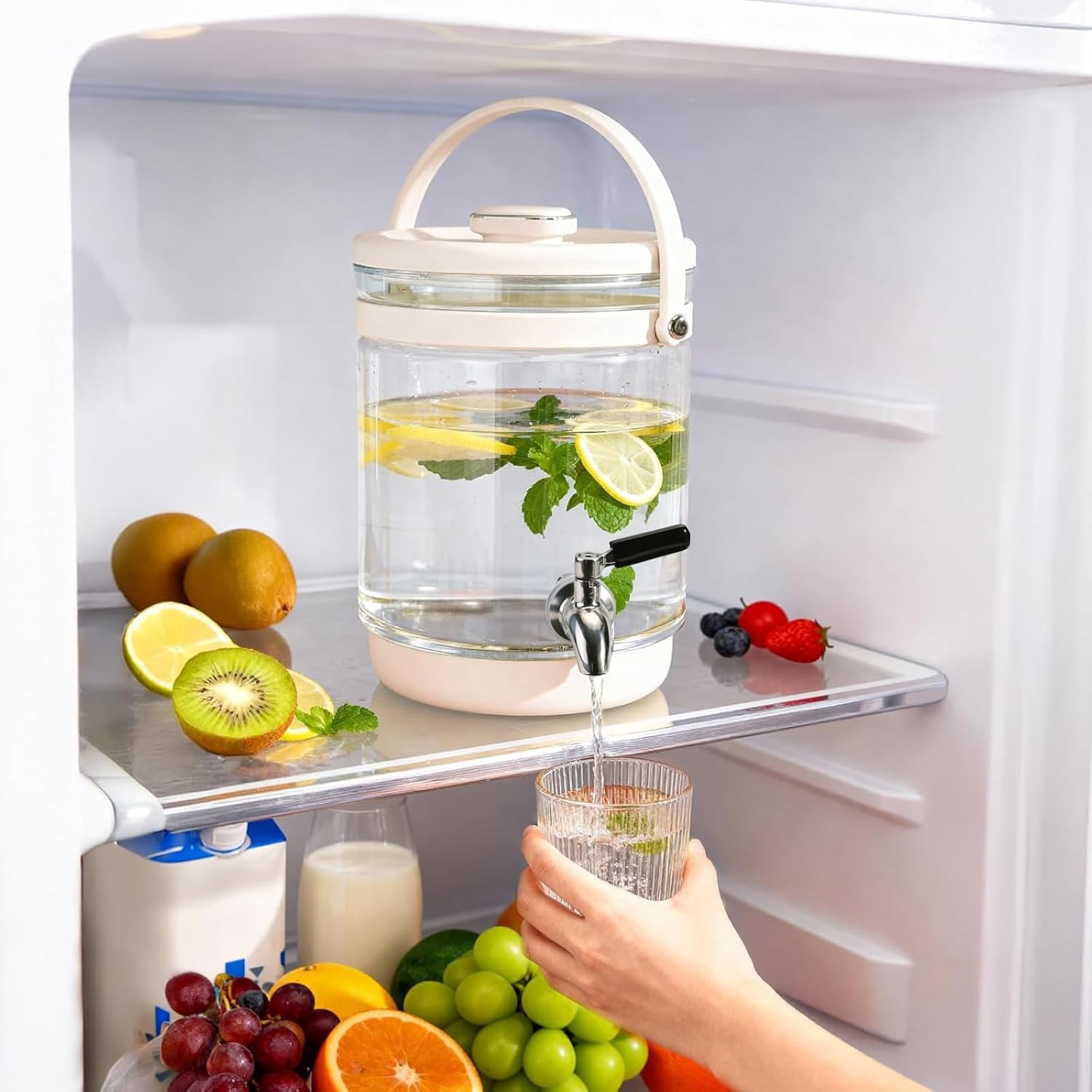 3L Electric Kettle & Beverage Dispenser with Infuser, Spigot - All-in-One Health Pot for Iced Tea/Coffee, Temperature Control, Glass Pitcher - Home & Office Use