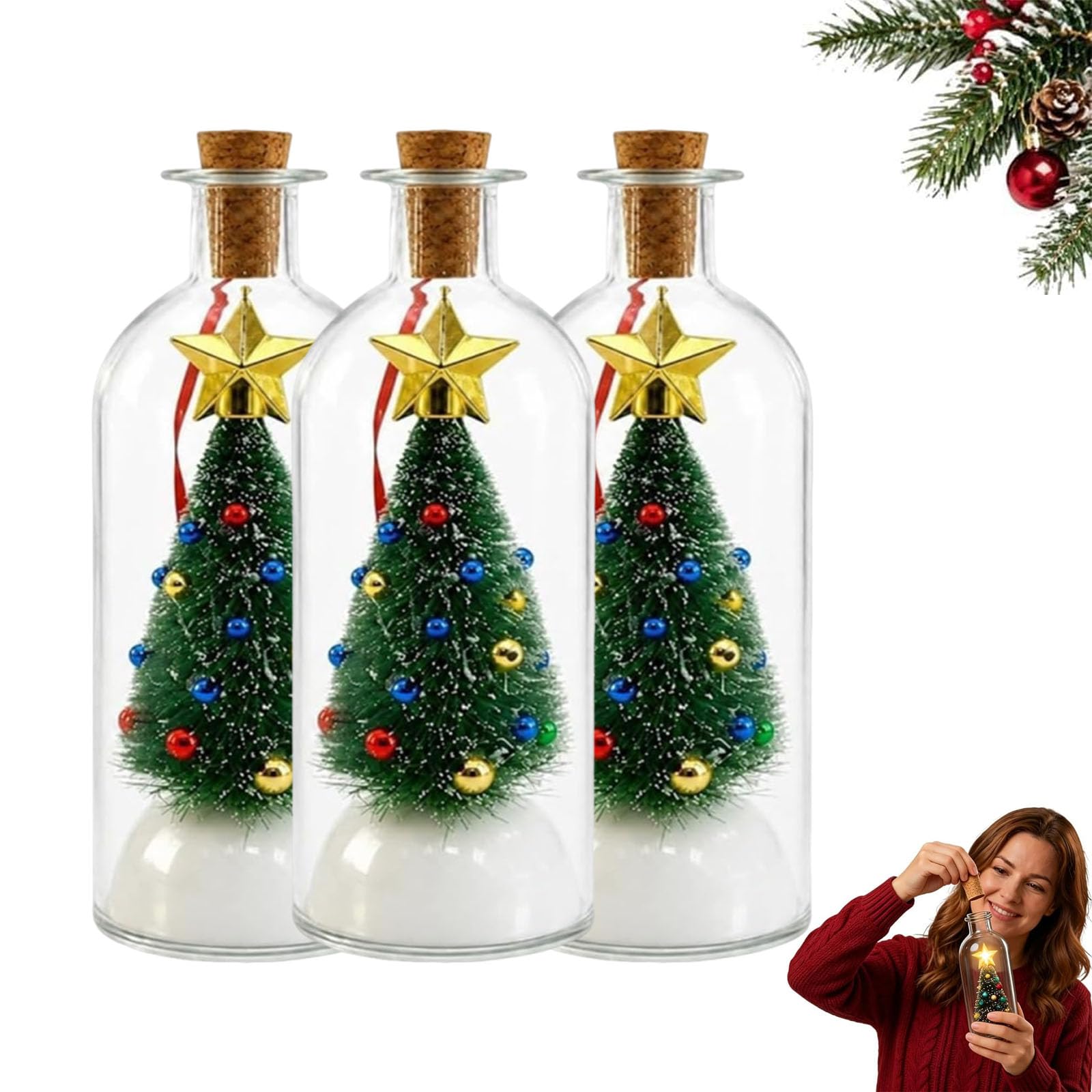 Albero di Natale registrabile in bottiglia con registrazione di 30 secondi