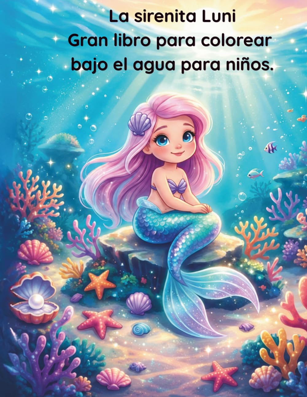 La Pequeña Sirena Luni – Libro para Colorear: 60 mágicos dibujos para colorear de sirenas, delfines y aventuras submarinas | Actividades creativas para niños de 3 a 8 años