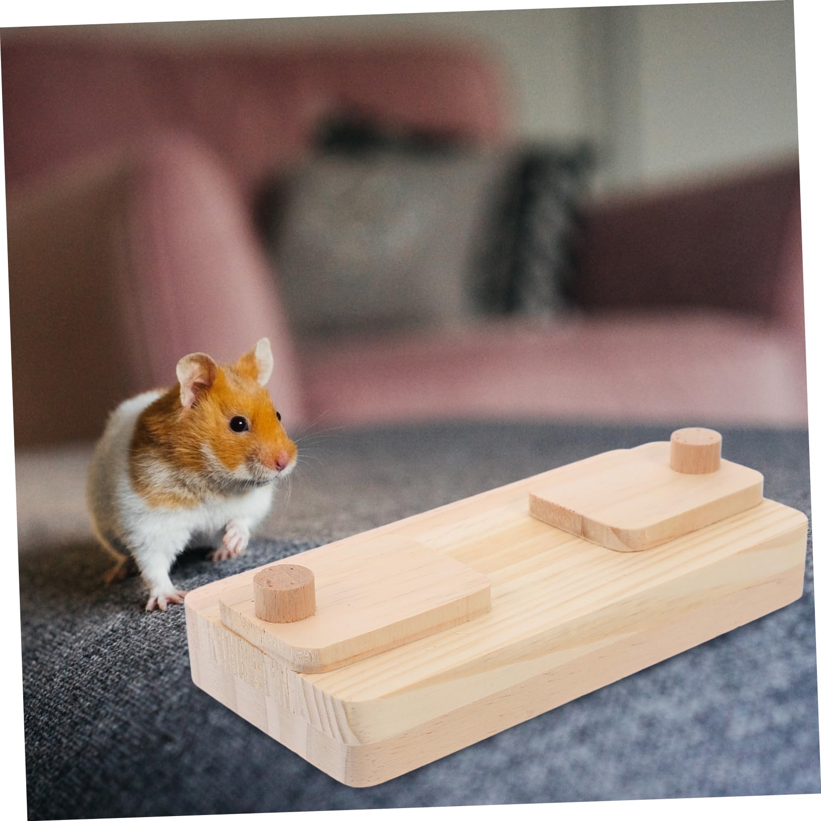 HANABASS 6piezas Madera para Hámsters Conejos y Juguetes Interactivos para Esconder Snacks y Treats para Forrajeo y Estimulación Mental