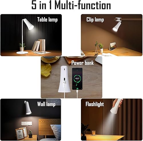 Miniatura 3 de Lámpara LED recargable de 5 modos con junta giratoria magnética, control táctil, brillo ajustable, color, ángulo de 360, puede convertirse en