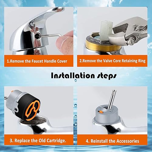Miniatura 4 de QLXAQLX RP50587 Reemplazo de válvula de cartucho de una sola manija para varios modelos Delta apto para cocina, ducha, inodoros y grifo de lavabo,