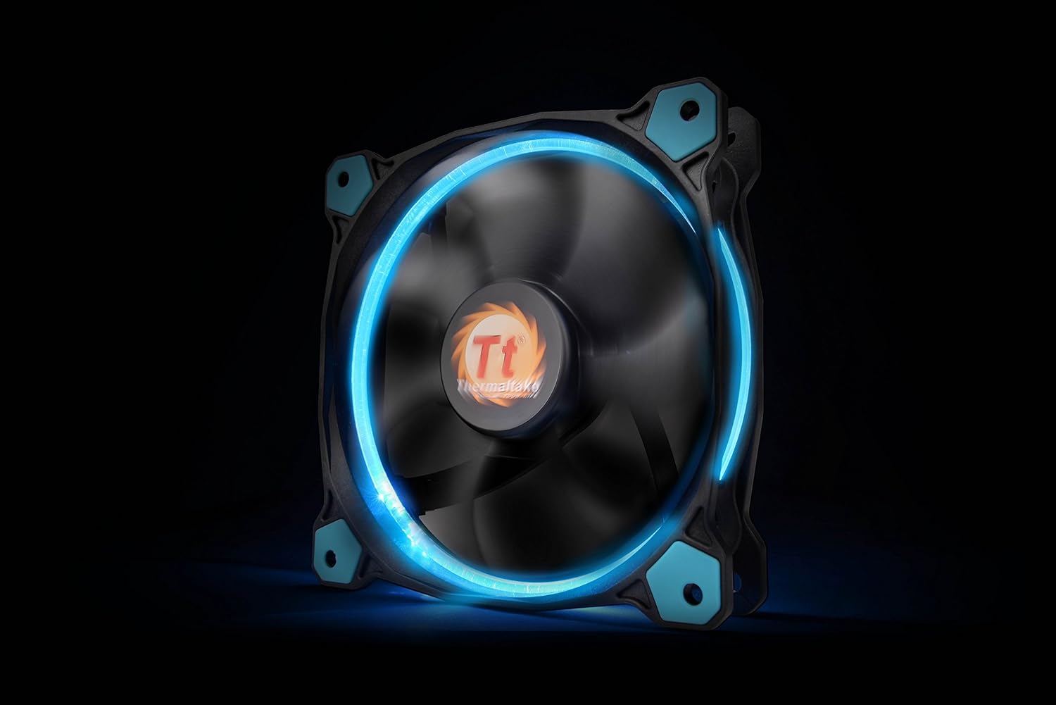 Thermaltake Riing 12 Series Blue High Static Pressure 120mm Circular LED Ring Case/Radiator Fan with Anti-Vibration Mounting System Cooling CL-F038-PL12BU-A : Everything Else