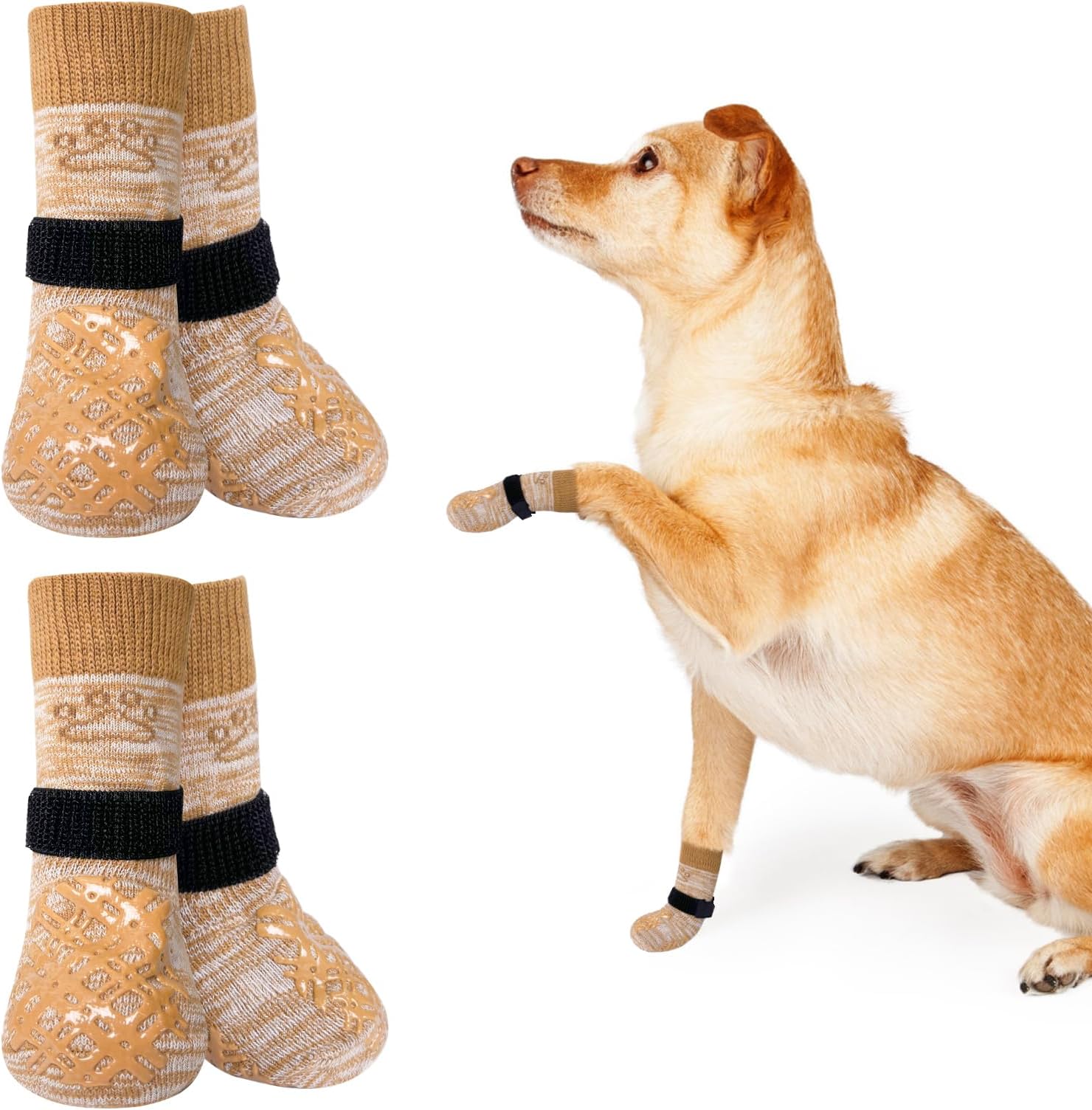 IECOii Dog Socks,Double Side Anti Slip Dog Socks for Hardwood Floors,Non Slip Dog
