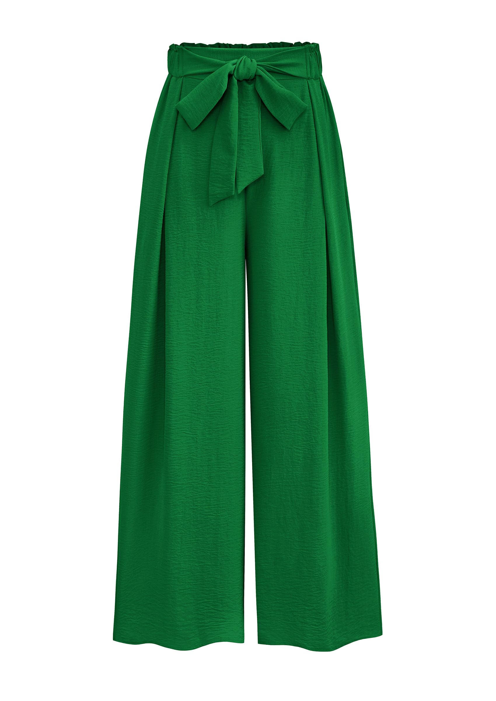 PRETTYGARDEN Women's Palazzo Wide Leg Work Dress Pants | Summer Business Casual Outfits, Tie Front, Elastic High Waisted, Trousers with Pockets, Office Interview, Spring Fall Clothes