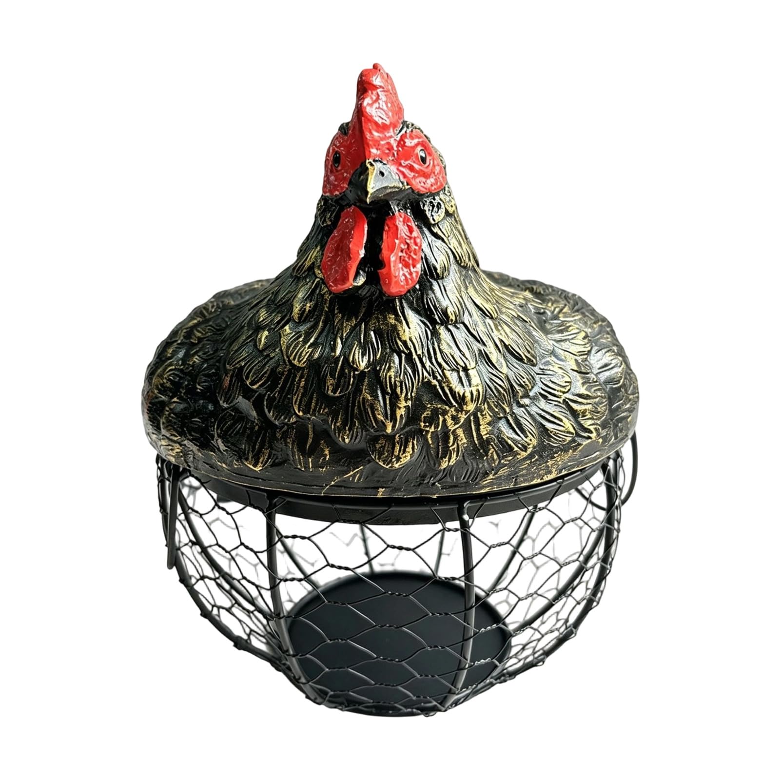 Cesta de cerámica para huevos de diseño exclusivo y hierro forjado decorativo