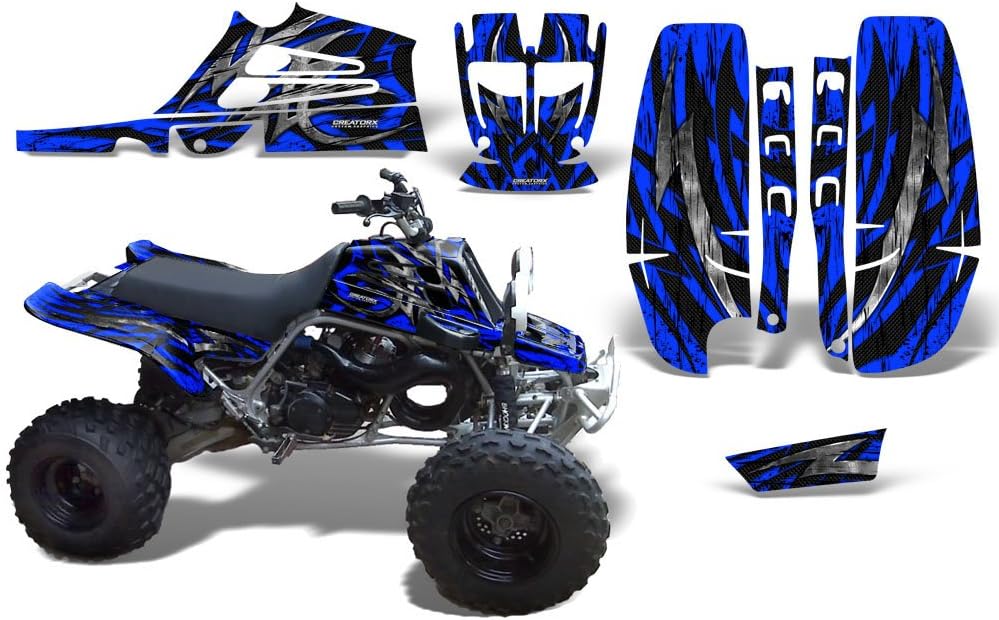 CreatorX Graphics Kit Decals Stickers for Yamaha Banshee 350 for Fullbore Plastics Bolt Thrower Blue
