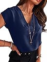 ANRABESS Women Tops Cap Sleeve Dressy Casual V Neck Shirts 2026 Summer Business Work Blouses Outfits Trendy Spring Clothing