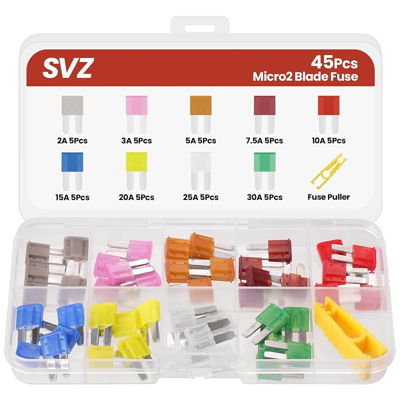 Kit de Fusíveis Automotivos Micro2 SVZ 32 V – 45 unidades com Extrator