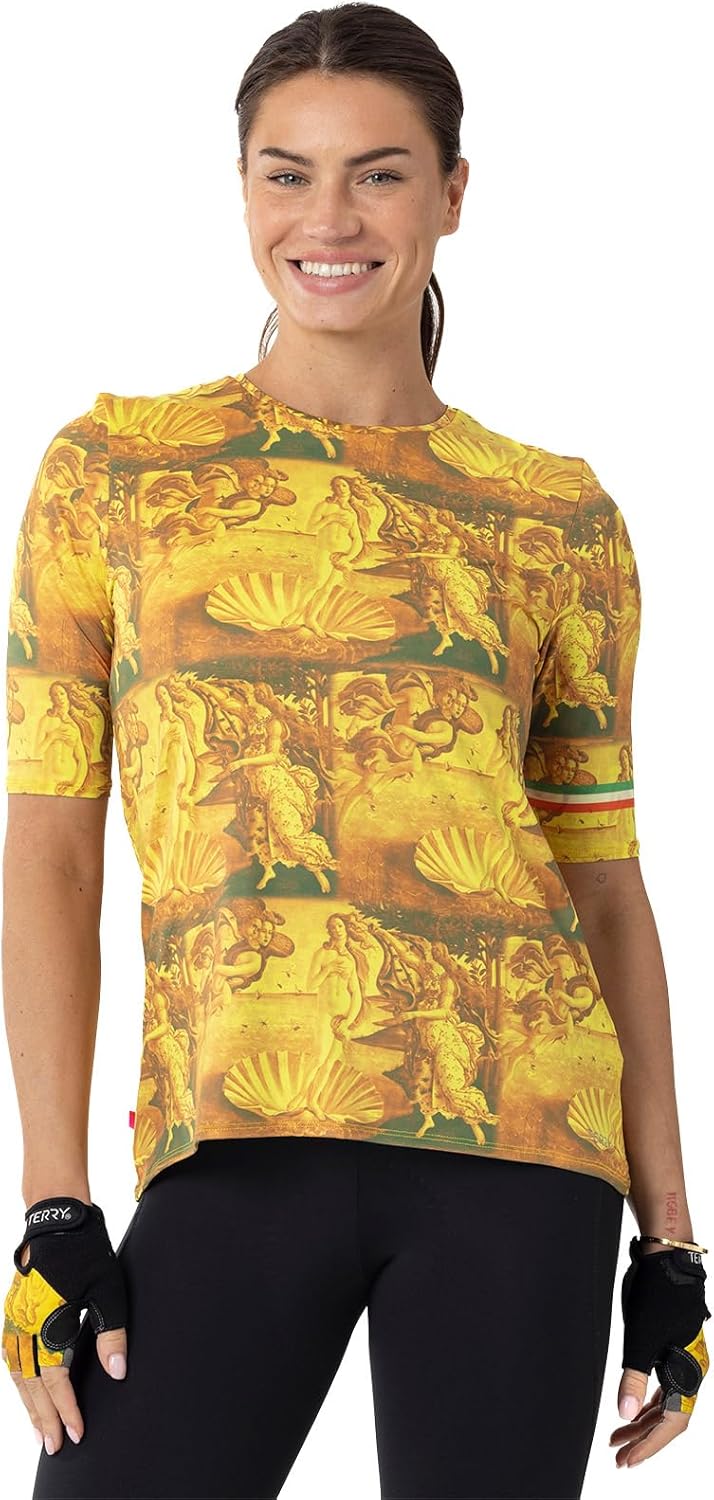 Terry Cycling Jersey Womens Soleil Short Sleeve Flow Summer Tops for Women UPF 50+ Cycling Shirt, Relaxed Fit