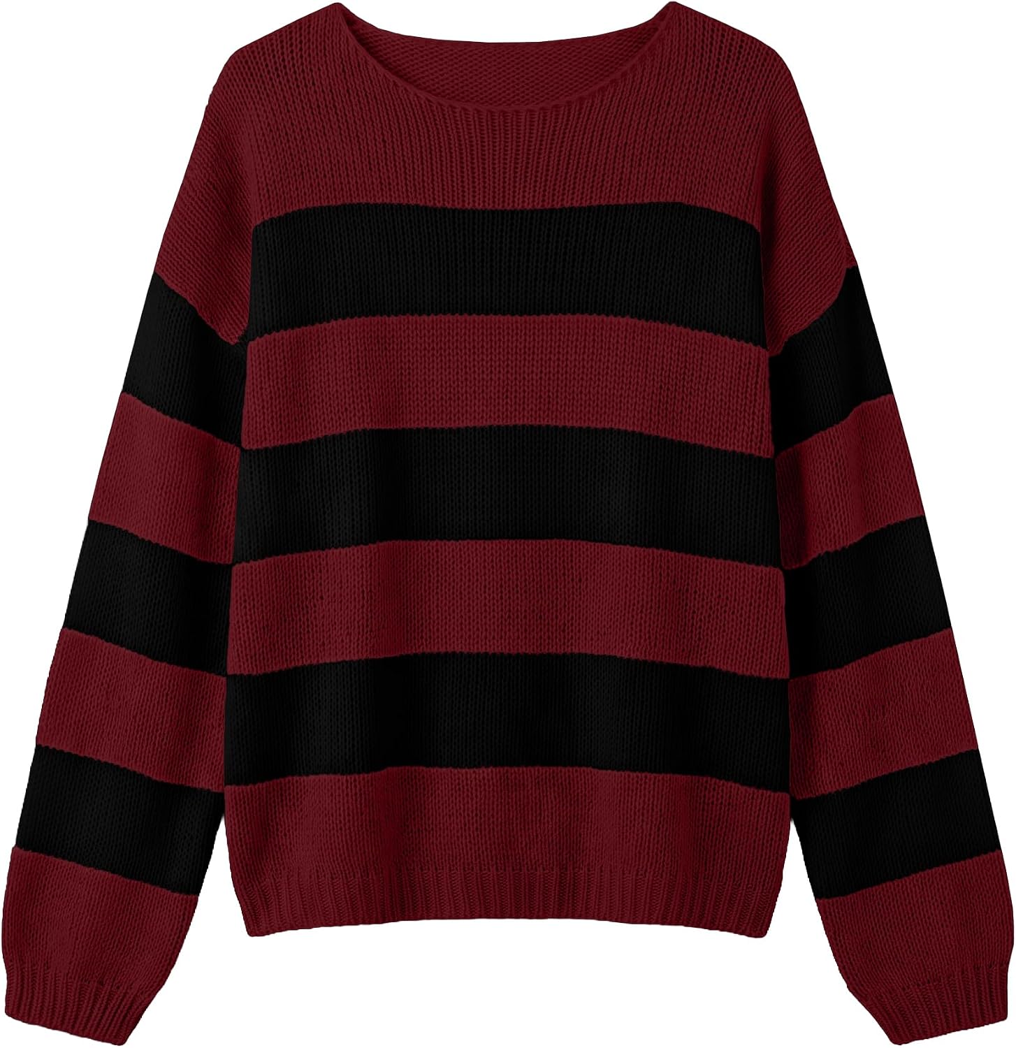 Sweaters for Womens Fall Winter Y2K Oversized Preppy Jumper Sweaters Lightweight Knit Color Block Pullover Sweater