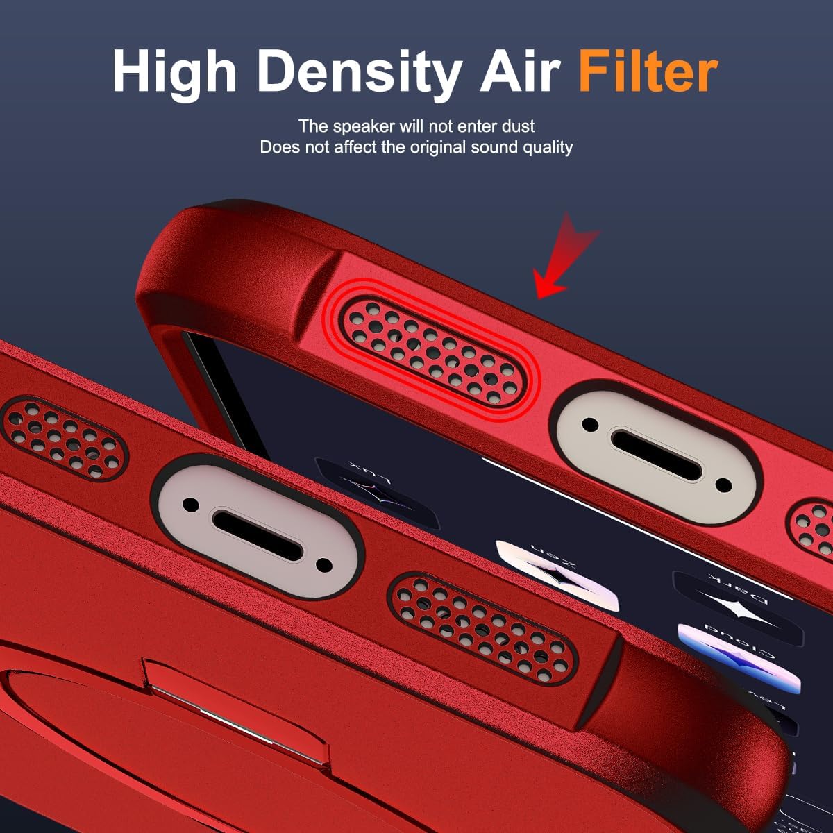 Compatible with iPhone 16E Case with Invisible Magnetic O-Ring Stand Military-Grade Case for iPhone 16E 6.1" 2025 [Compatible with Mag-Safe][Great Grip Feeling], Red - Image 8
