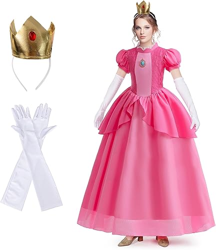 Super Brothers - Disfraz de princesa melocotón para mujer