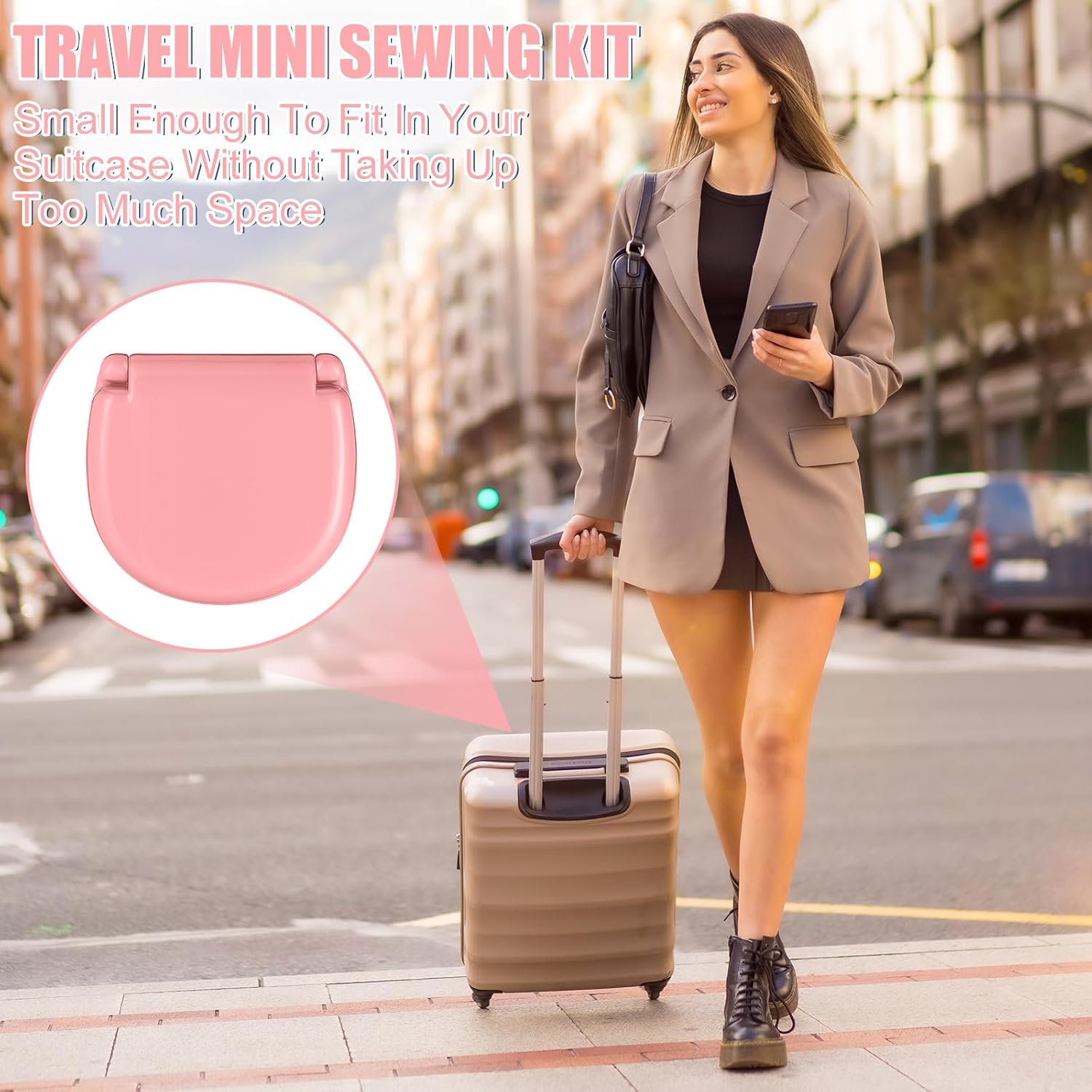 Oqqlin 30 Pcs Mini Travel Sewing Kit, Portable Mini Sewing Kit Multicolor Emergency Small Sew Kits with Threads, Scissors, Needles, Needle Threader, Buttons for Hotels, Shop, Travel, Charity
