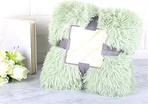 Vista 20 de Manta de piel sintética súper suave y peluda para cama, mullida y acogedora manta ligera de felpa cálida para sofá, sofá, gris, 63 x 79 pulgadas