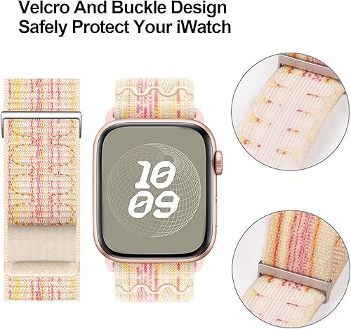 Miniatura 2 de GZ GZHISYCorrea de nailon deportiva de repuesto compatible con Apple Watch Band de 38 mm40 mm41 mm42 mm44 mm45 mm49 mm, series Ultra876SE54321,