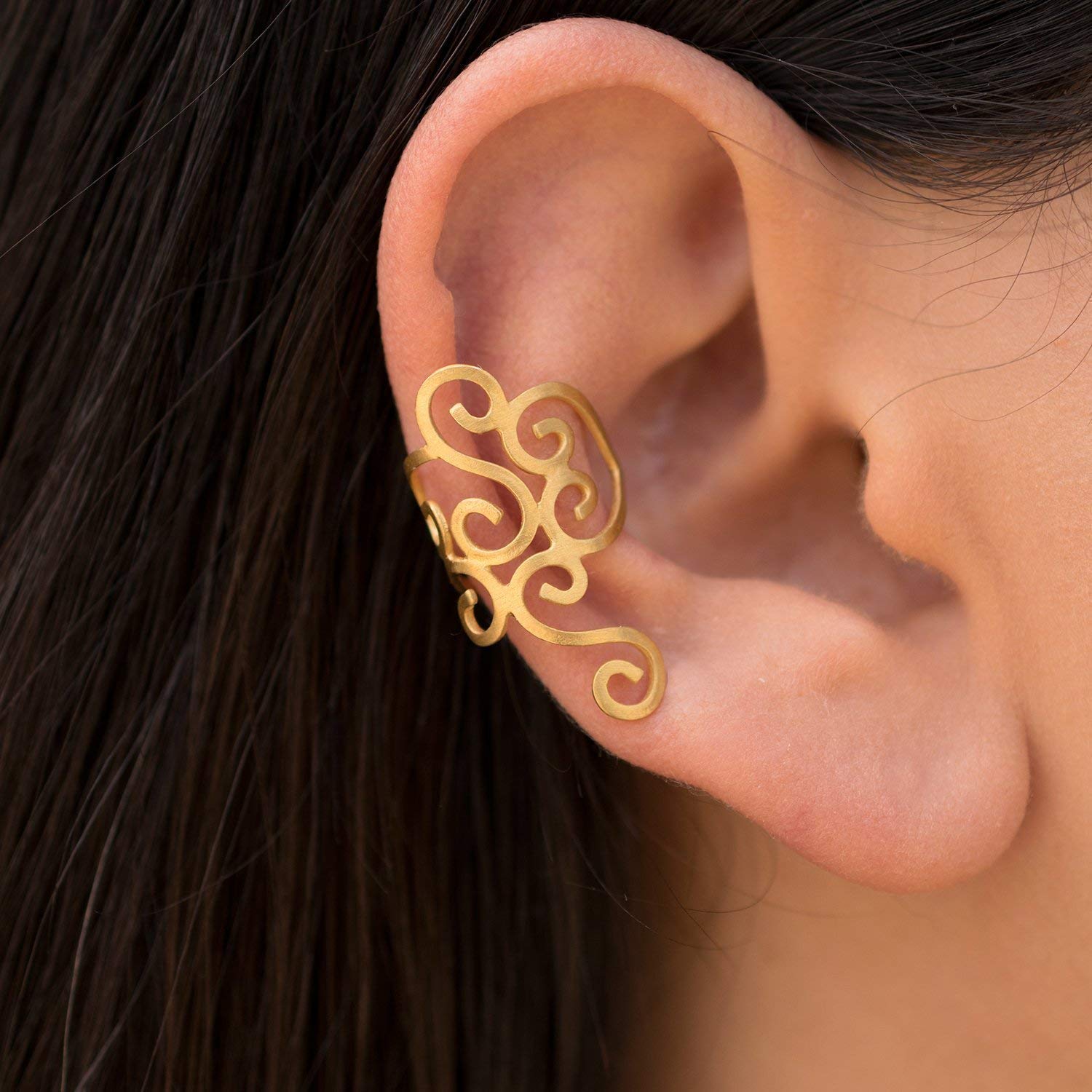 Handmade geschenk für sie 925 Sterling Silber Spiral ohrmanschette Ohrring, griechische Ohr manschette für nicht durchbohrte Ohr, griechischerSchmuck, Ohrkletter ear cuff earcuff