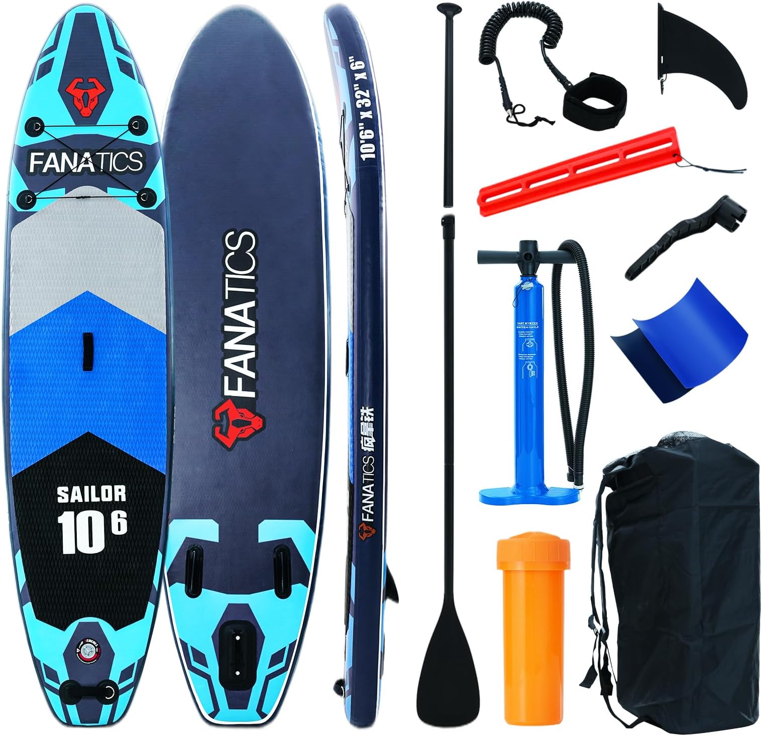 FANATICS Inflatable Paddle Boards Stand Up Paddle Boards Includes Paddle, Pump, Leash and Accessories, 10'6''x32''x6'' Wide Sup Board Inflatable Paddle Board for Adults/Kids All Skill Levels