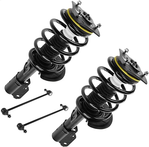 Miniatura 858 de TRQ Kit de suspensión delantera, conjunto de amortiguadores y resortes, barra estabilizadora, enlace estabilizador compatible con Chevrolet