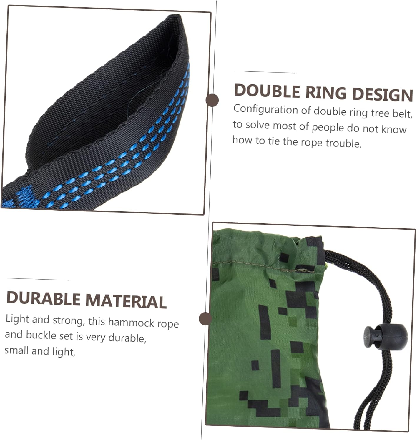 Kisangel 3sets Tree Wrap for Winter Courtyard Hammock Strap Hammock Rope Fixing Tree Rope High-Strength Car Line Ring