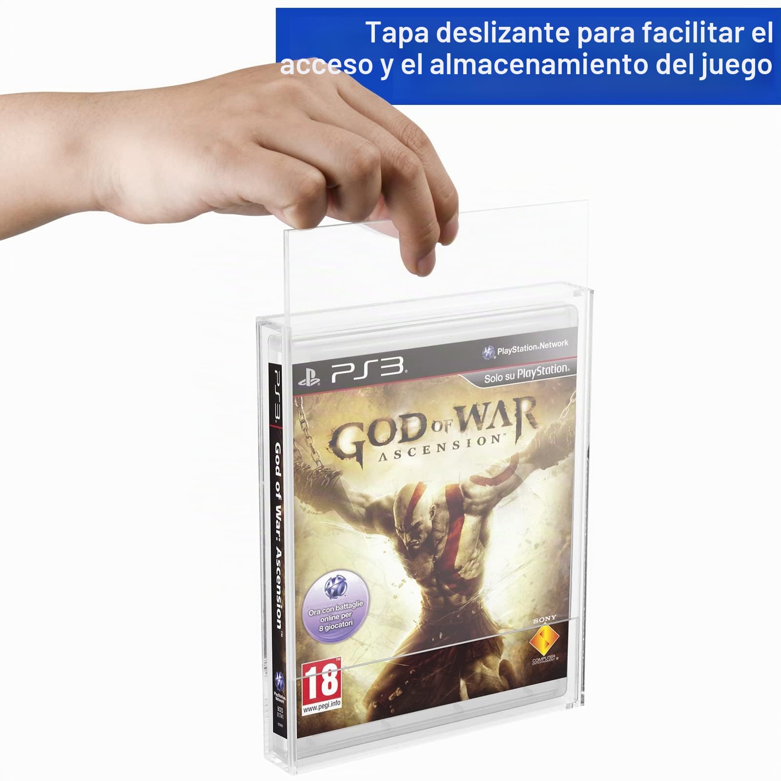 Funda protectora de acrílico transparente para videojuegos, para PS3, PS4, PS5 y Xbox One, 3 mm de grosor, a prueba de polvo, soporte de almacenamiento de pared para juegos (paquete de 1)