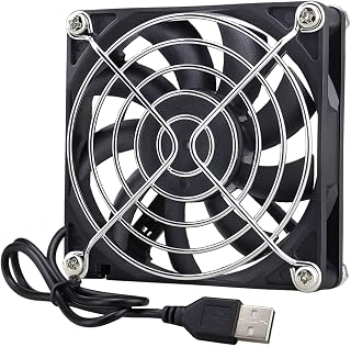 GDSTIME USB Connector 80mm x 80mm x 15mm DC 5V Power 3 Inch Brushless Cooling Fan