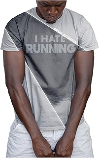 Camisas activadas por el sudor con mensajes motivacionales para entrenar, con frase «I hate running», para hombres