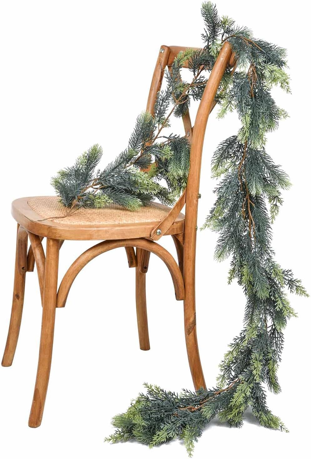 DearHouse Pine Christmas Garland,6Ft WinterArtificial Greenery Garland for Holiday Season Mantel Fireplace Table Runner Centerpiece Decor - Image 6
