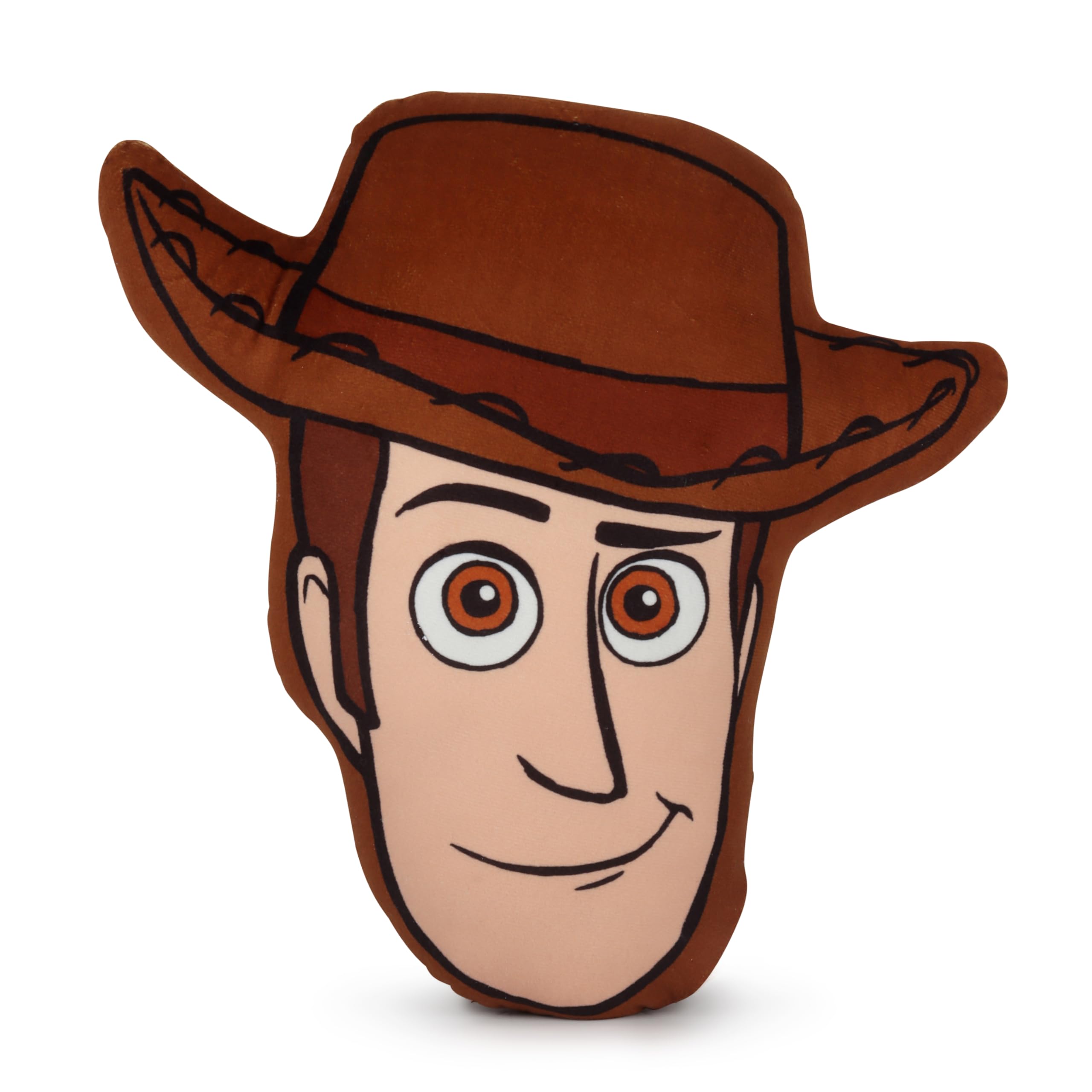 Jay Franco Disney Woody Plush Shaped Decorative Pillow - 30 cm Kids Ultra-Soft Stuffed Character Plushie & Cosy Pillow, Official Licensed Toy Story, Brown