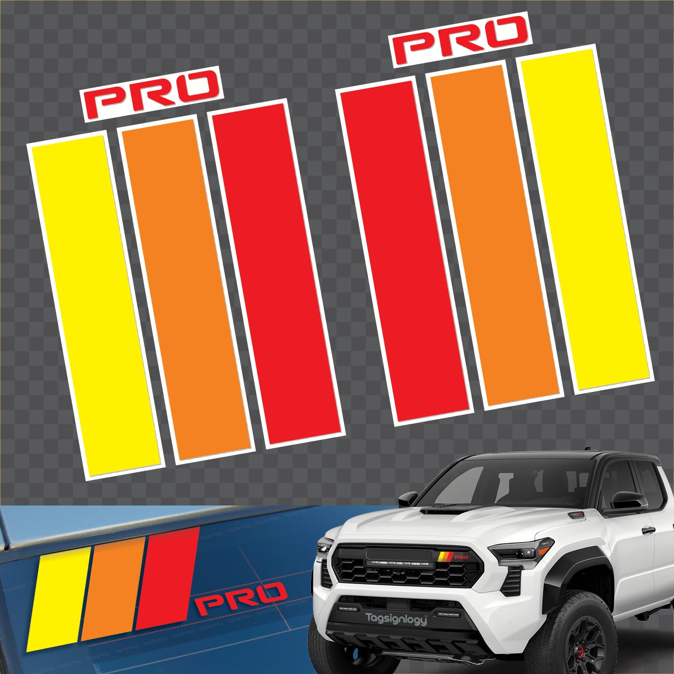 Amazon.com: (Combo Pack) Tri-Color Stripe Vinyl Decal Classic