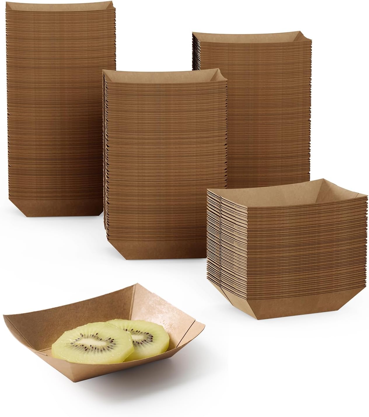 JOLLY CHEF 250 Pack 1/4 Lb Paper Food Trays, Mini Disposable Boat for Gameday, Paper Food Serving Tray for Snack Dessert Taco Nacho (Tiny)