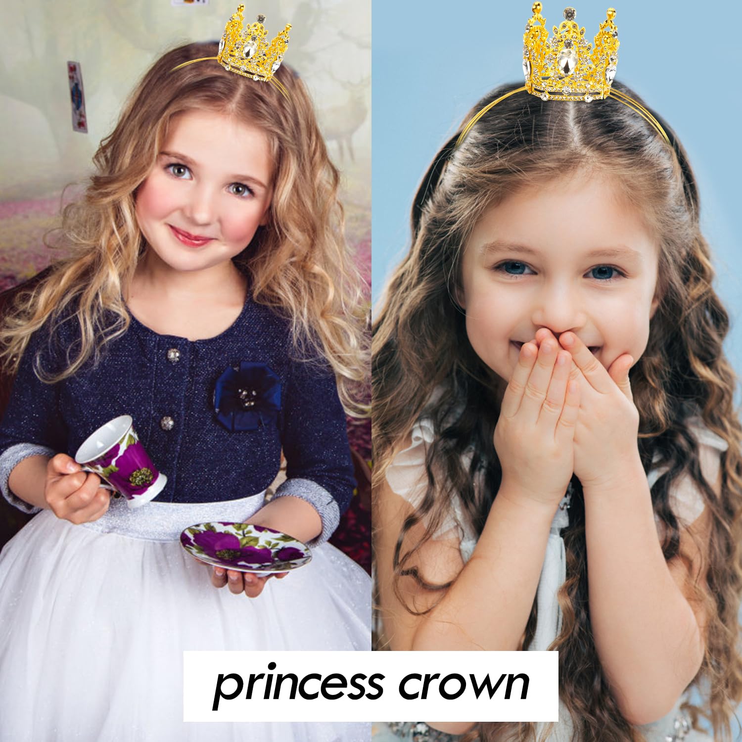 Amazon.com : VELSCRUN Gold Crystal Tiara Headband, Crowns 