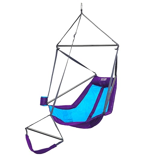 ENO Lounger Hanging Chair - Portable Outdoor Hiking, Backpacking, Beach, Camping, and Festival Hammock Chair - Purple/Teal