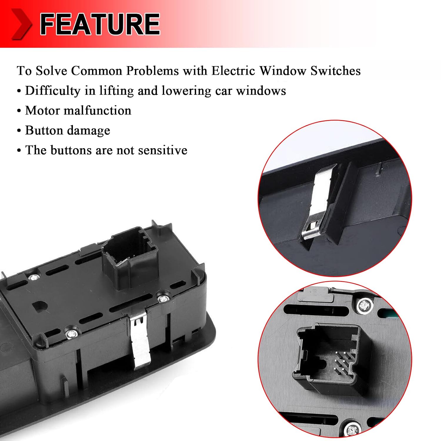 68086692AF Front Right Passenger Side Master Power Window Switch Fit for Dodge Durango 2011-2015, Fit for Jeep Grand Cherokee 2014-2015, Replace 68086692AD 68086692AE DWS2040