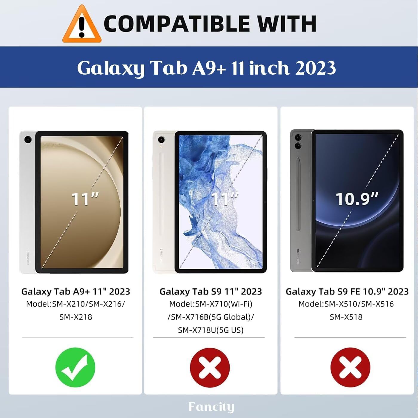 Fancity Case Fits Samsung Galaxy Tab A9/A11 Plus 11” 2025/2023, X210/X216 image 2
